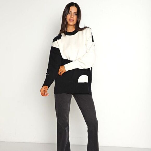 Pistola Darya Oversized Crewneck Yin Yang Sweater Size Large - Picture 1 of 9